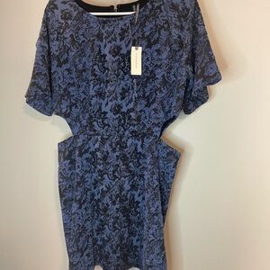 New with tags Anthropologie Jacquard Cut-out black/blue mini Dress size 12